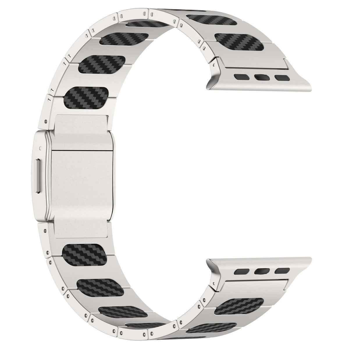 Apple Watch Ultra Raffiniert Stahl-Hybridarmband (Silber/Karbon)