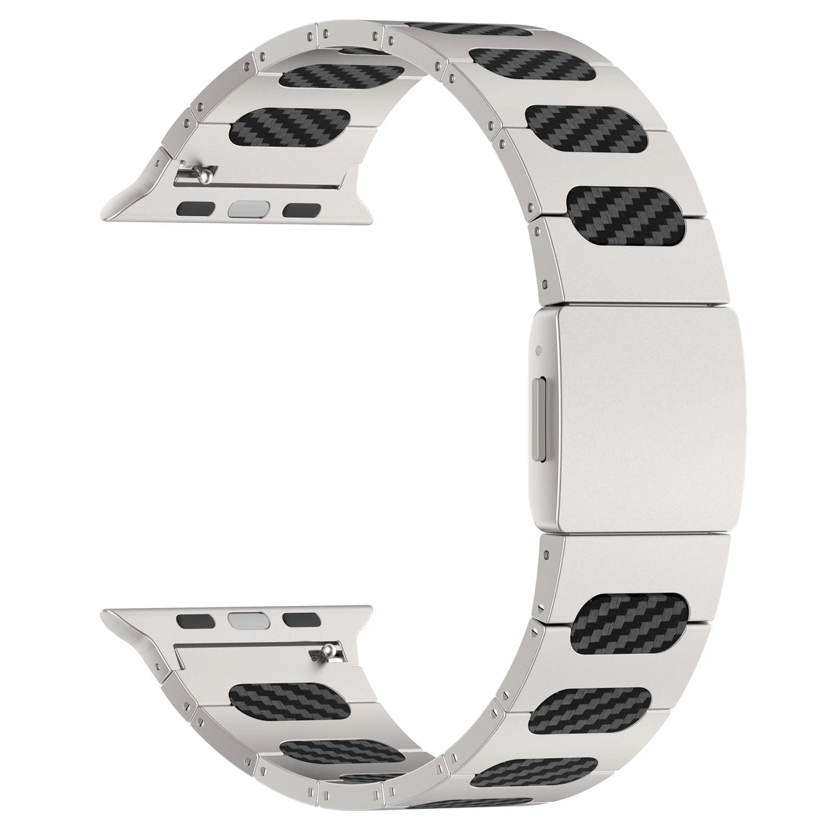 Apple Watch Ultra Raffiniert Stahl-Hybridarmband (Silber/Karbon)