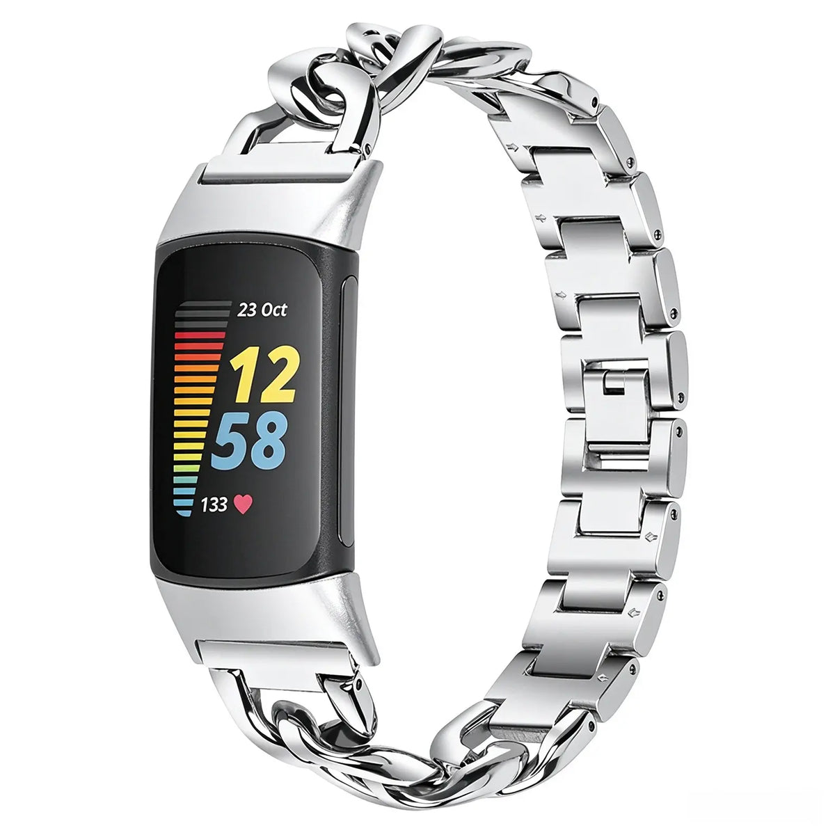 Fitbit Charge 6 Stahl Kettenarmband (Silber)