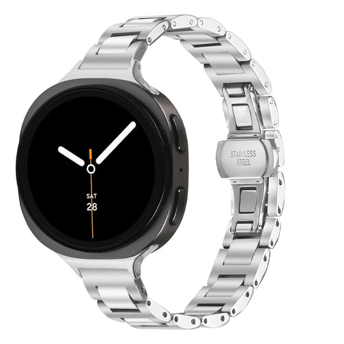Samsung Galaxy Watch 8 Classic Slimfit Stahlarmband (Silber)