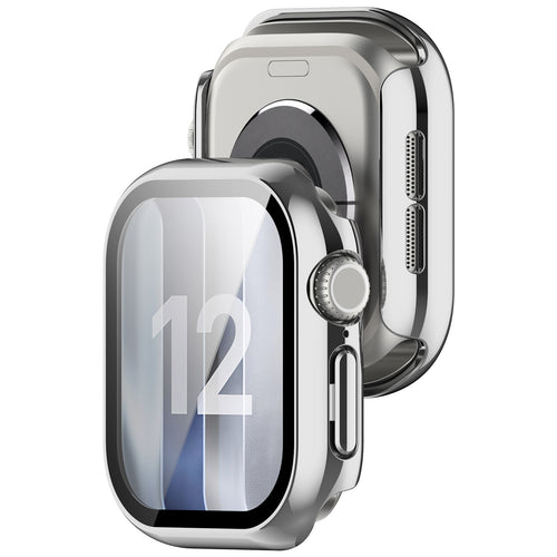 Apple Watch 12 - 46mm Hartschalenhülle mit Glas (Silber)