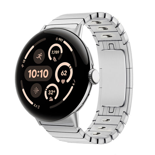 Google Pixel Watch 4 - 45mm Premium Metal Link Strap (Silver)