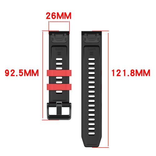 Garmin Quatix 3/6x/7x Sport Grain Armband (Schwarz/Grau)