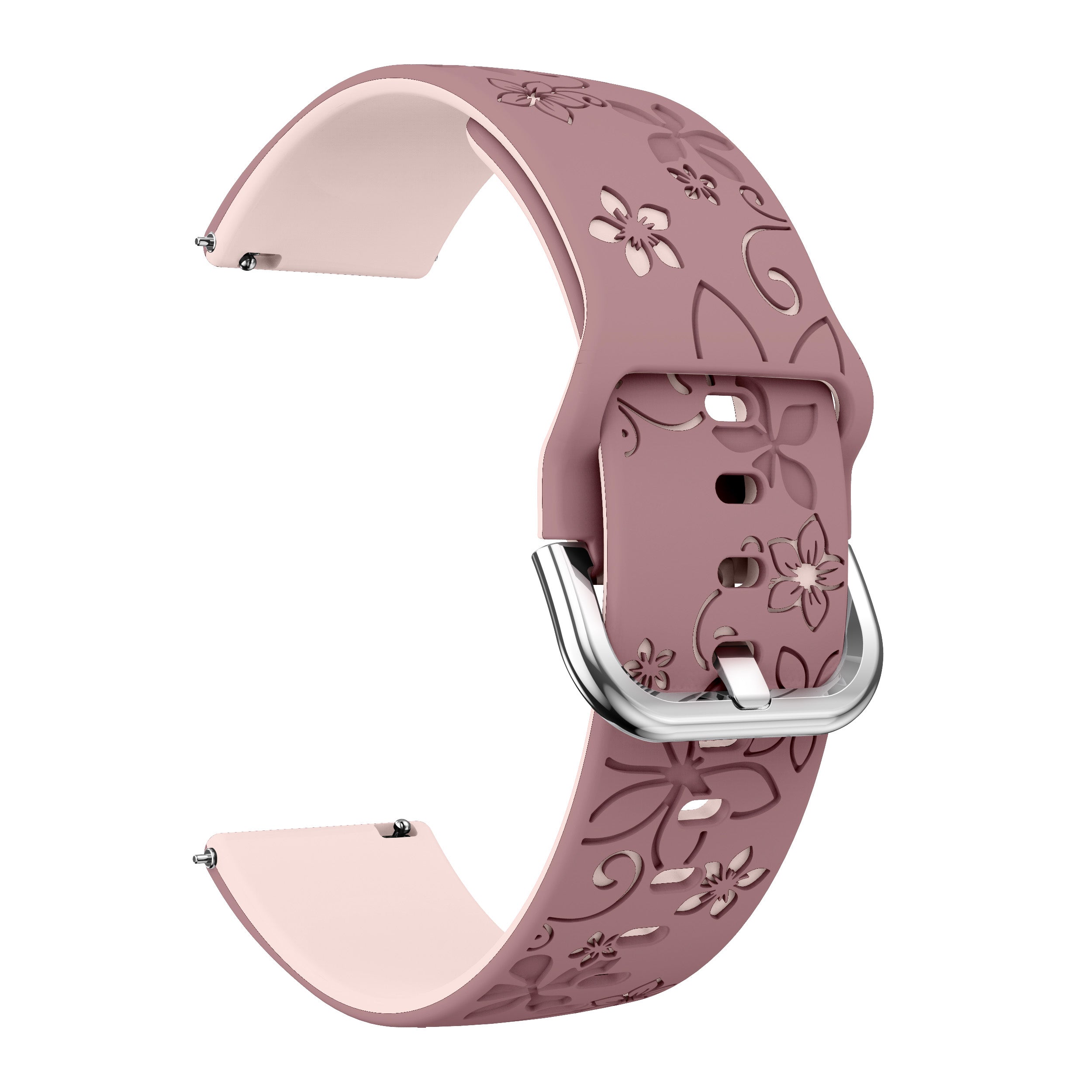 Samsung Galaxy Watch 4 Classic 46mm Flower Silikonarmband (Mauve/Helles Rosa)