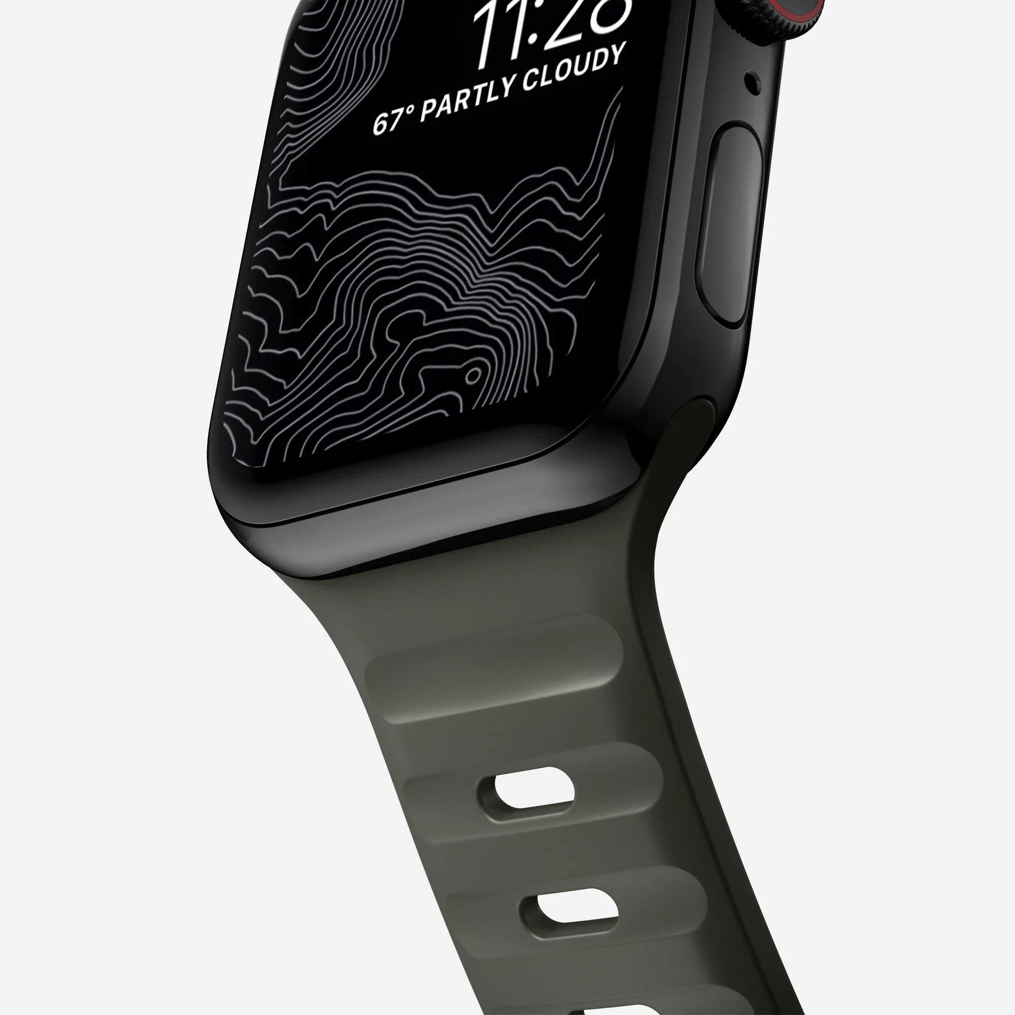 Nomad Sport Apple Watch Silikonarmband (Aschgrün)