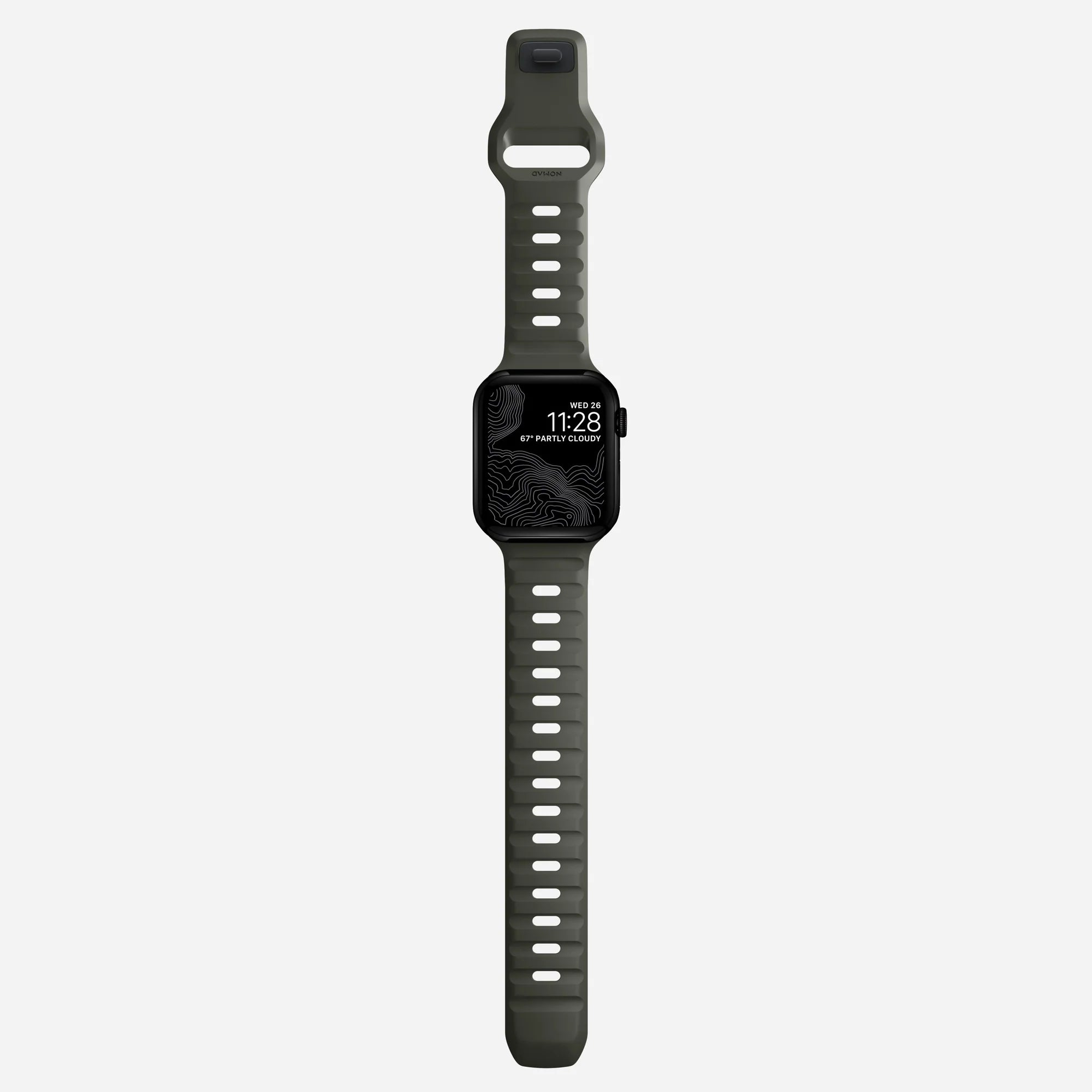 Nomad Sport Apple Watch Silikonarmband (Aschgrün)
