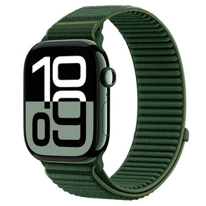 Strap-it Apple Watch Wave Nylonarmband (Dunkel Grün)