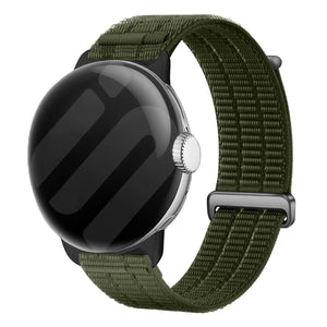 Google Pixel Watch 5 - 45mm Nylon Air Strap (Dark Green)