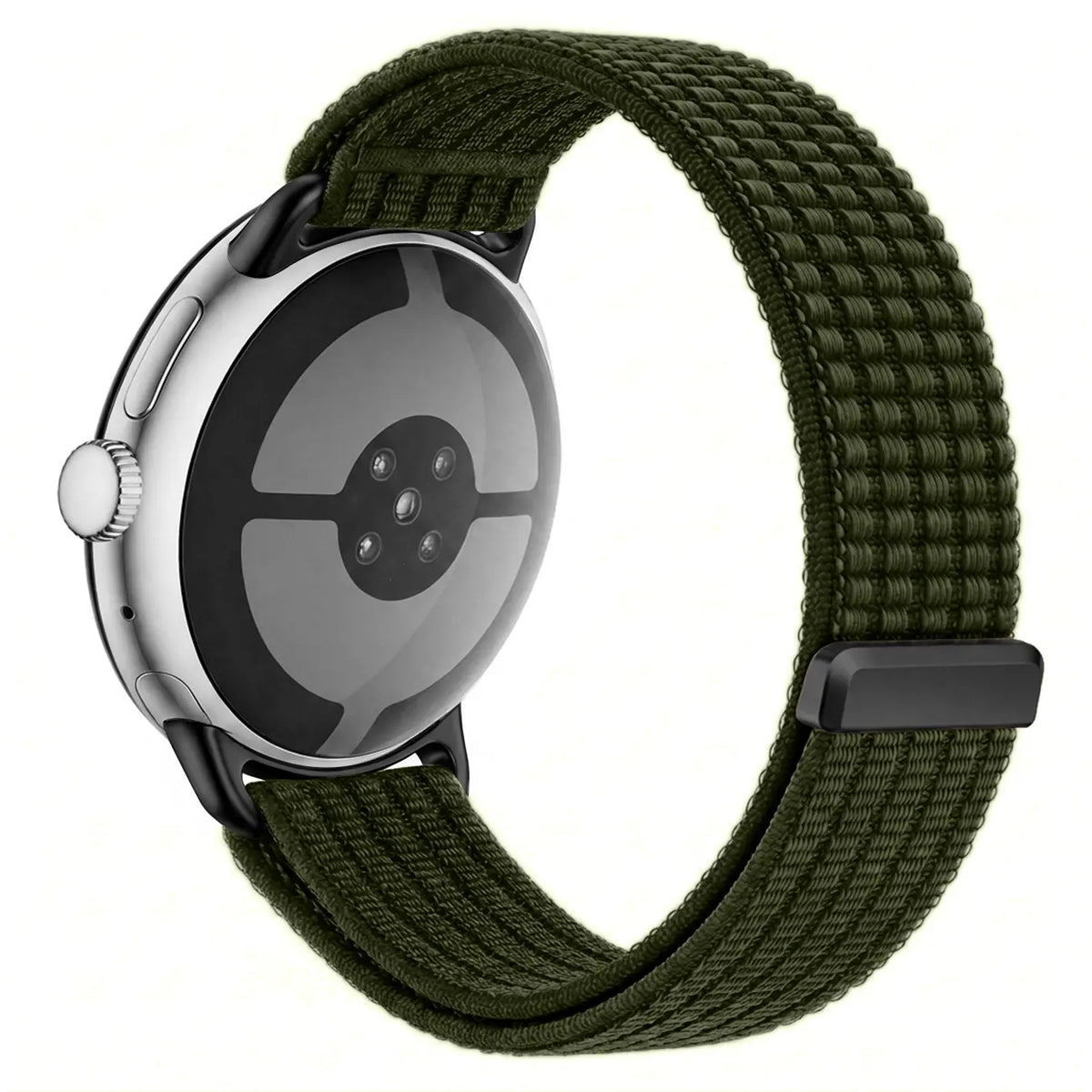 Google Pixel Watch 3 - 45mm Ultradünnes Nylonband (Dunkelgrün)