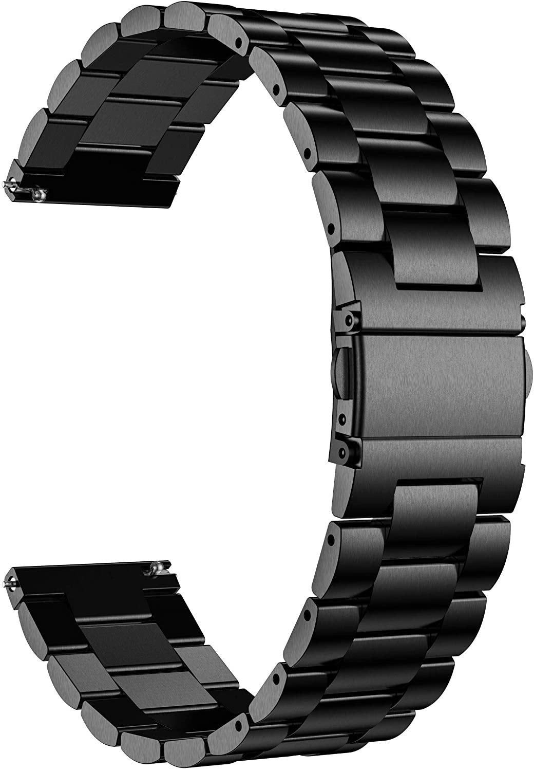 Watch Armband 22mm Edelstahl Quick Release (Schwarz)