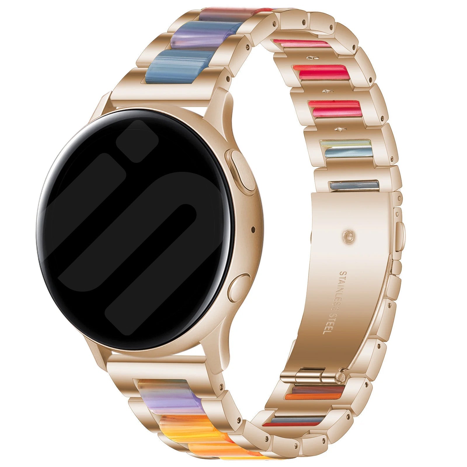 Amazfit Bip 3 (Pro) Stahl-Kunstharz Armband (Roségold/Mehrfarbig)