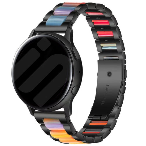 Amazfit Active 2 Stahl-Kunstharz Armband (Schwarz/Mehrfarbig)