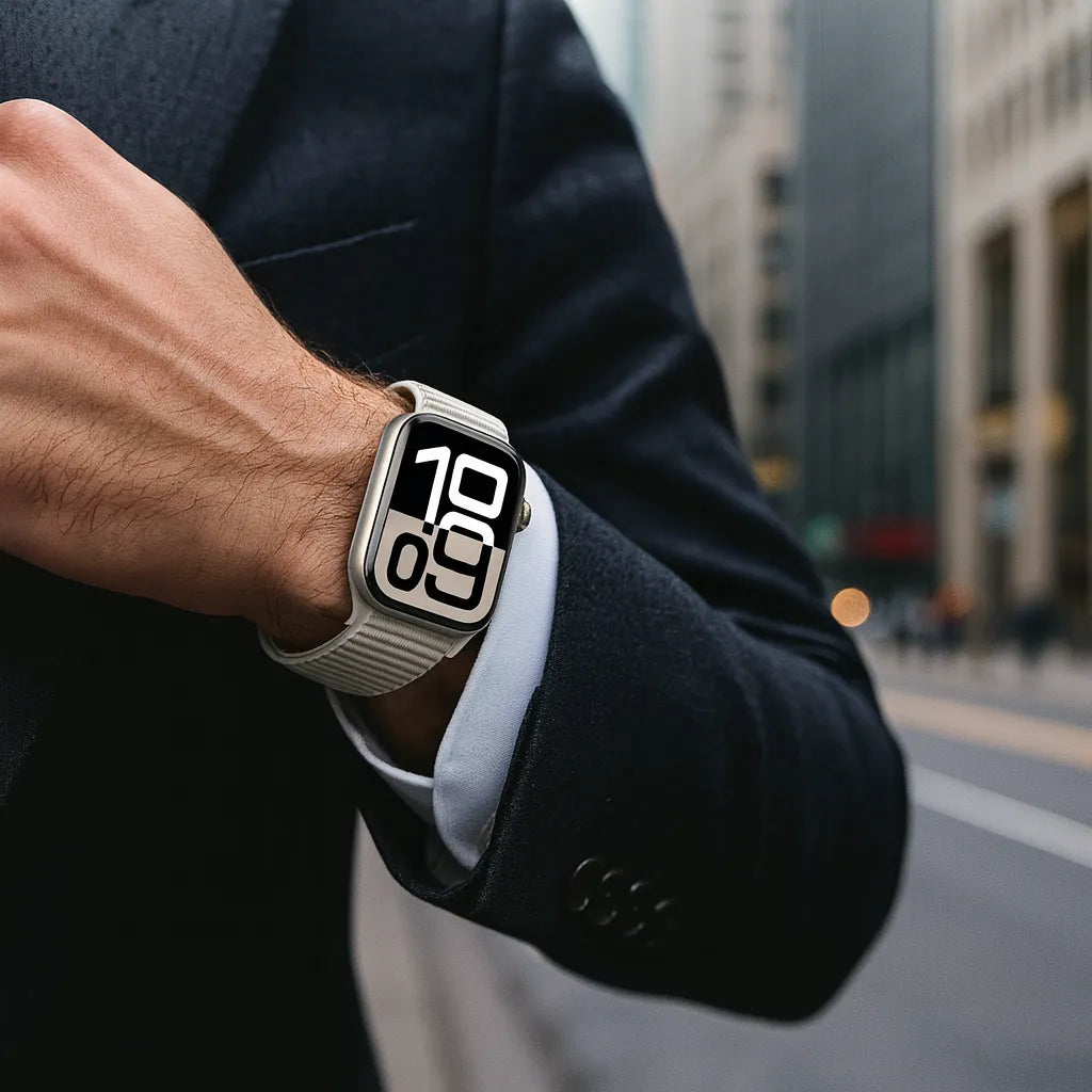 Strap-it Apple Watch Wave Nylonarmband (Polarstern)