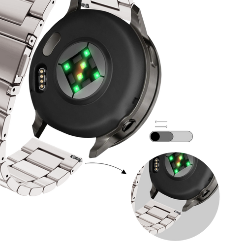 Bandz Garmin Forerunner 245 Steel Strap 'Classic' (Starlight)