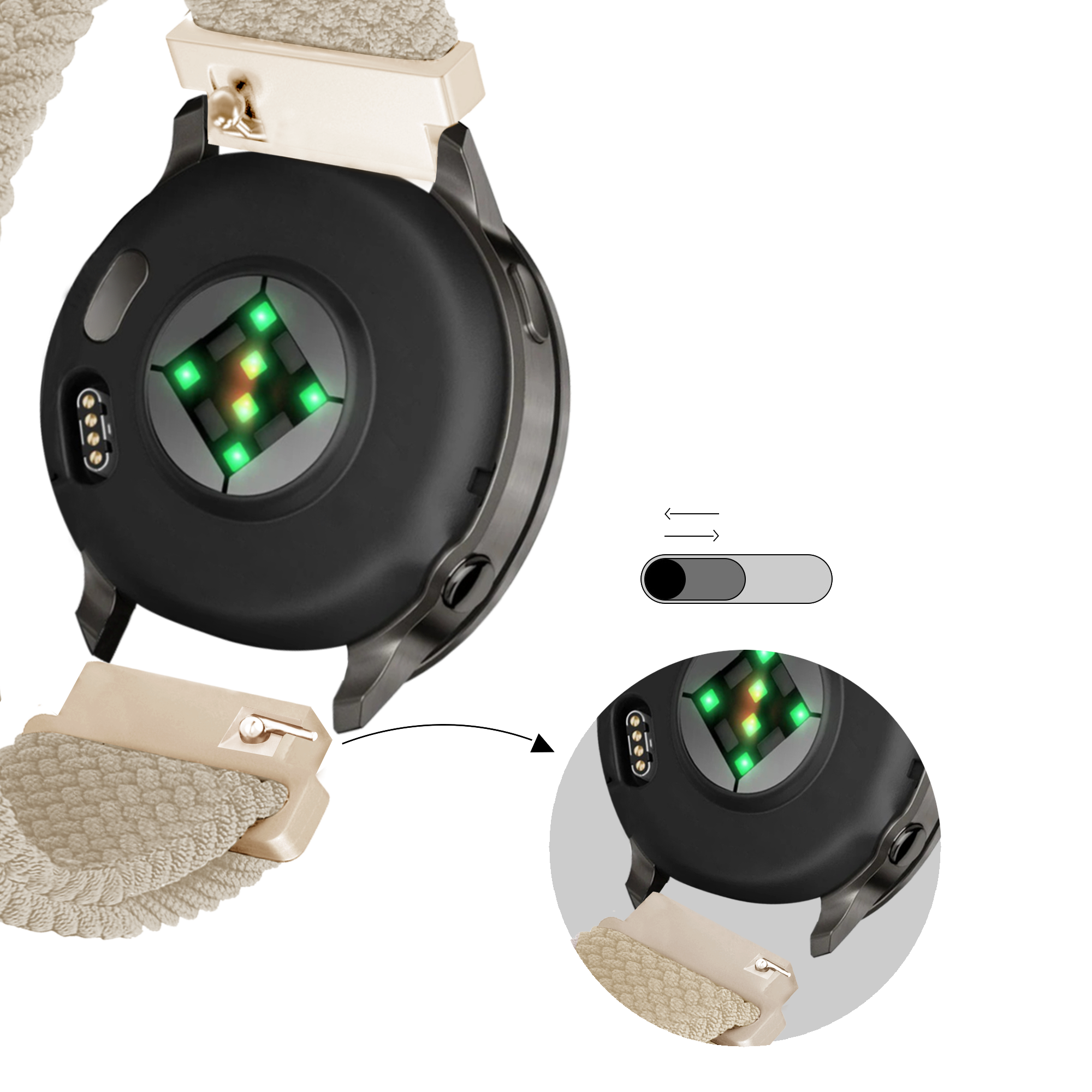 Bandz Garmin Venu 3s Verstellbares Geflochtenes Armband (Polarstern)