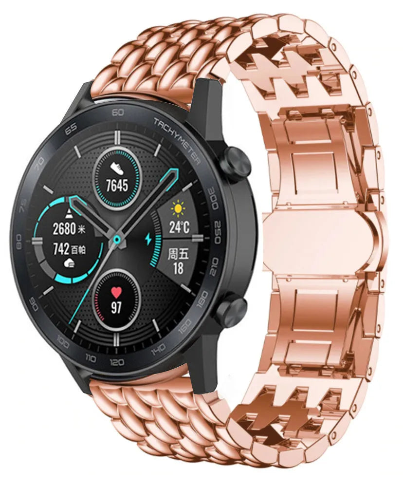 Honor Magic Watch 2 Stahlarmband mit Drachenmuster (Roségold)