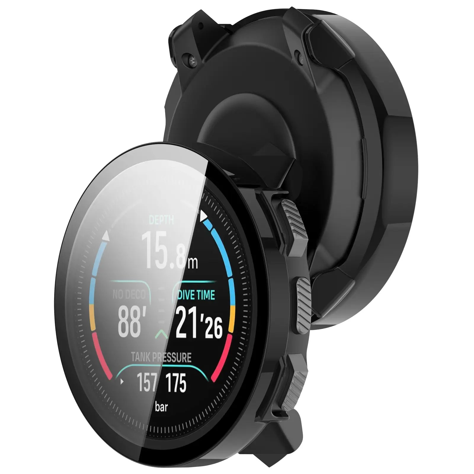 Suunto Nautic S PC Case mit Glas (Schwarz)