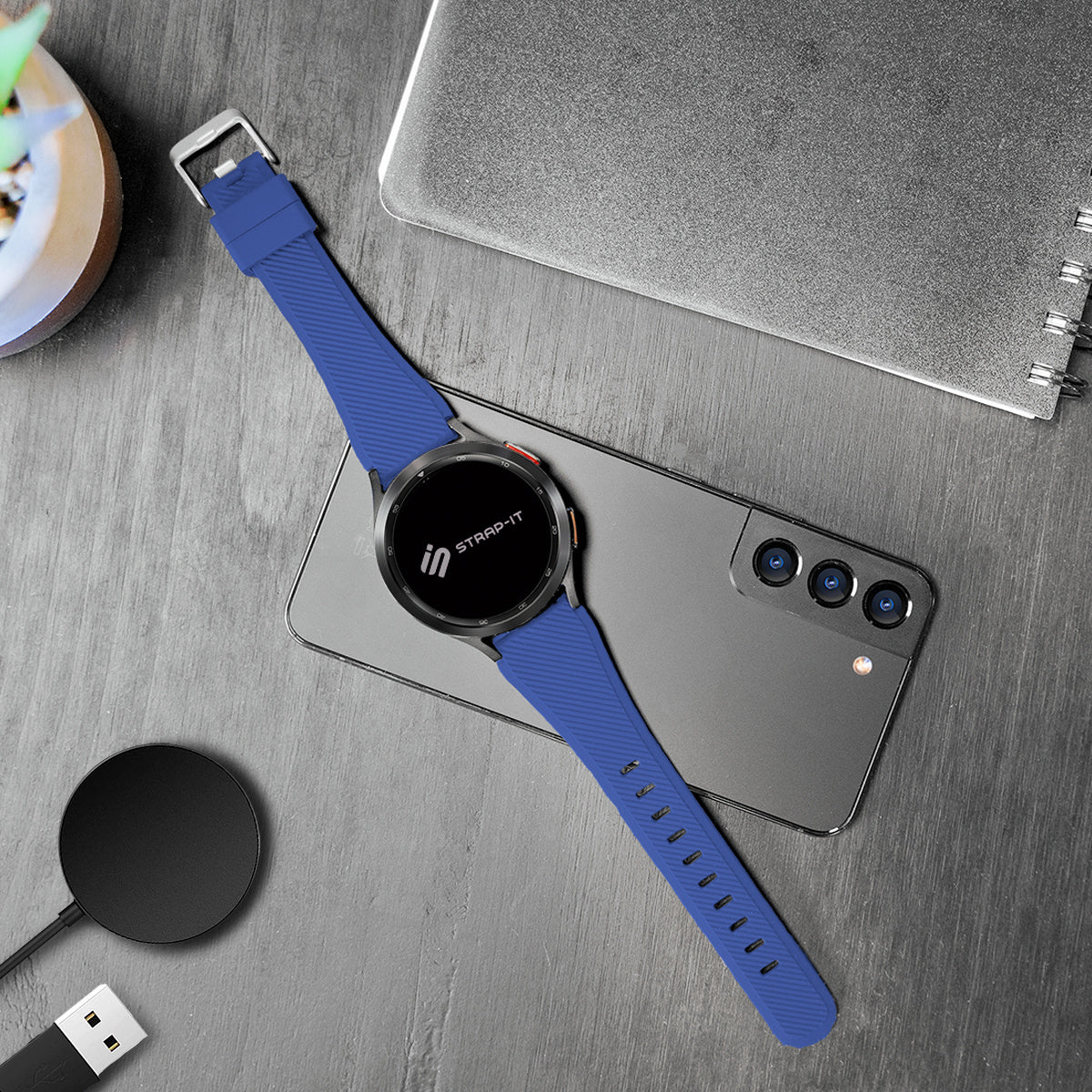 Amazfit GTR 4 Twill Silicone Strap (Blue)