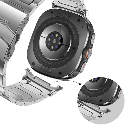 Bandz Samsung Galaxy Watch Ultra Titan Armband 'Deluxe' (Silber)