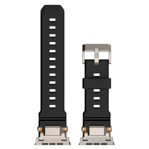 Apple Watch 'Adventurer' Silikonarmband (Schwarz mit Titan)