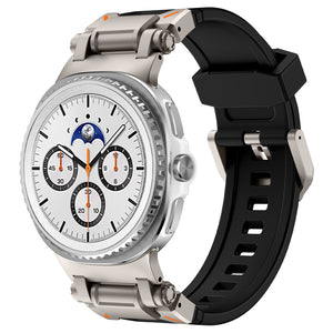 Samsung Galaxy Watch 8 Classic 'Explorer' Silicone Strap (Black with Titanium)