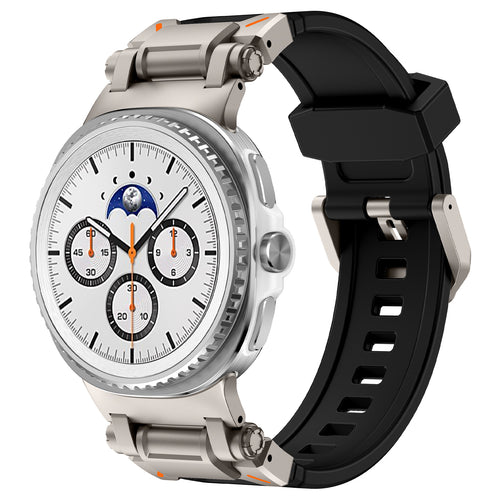 Samsung Galaxy Watch 8 - 40mm 'Explorer' Silikonarmband (Schwarz mit Titan)
