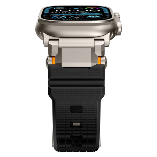 Apple Watch 'Adventurer' Silikonarmband (Schwarz mit Titan)