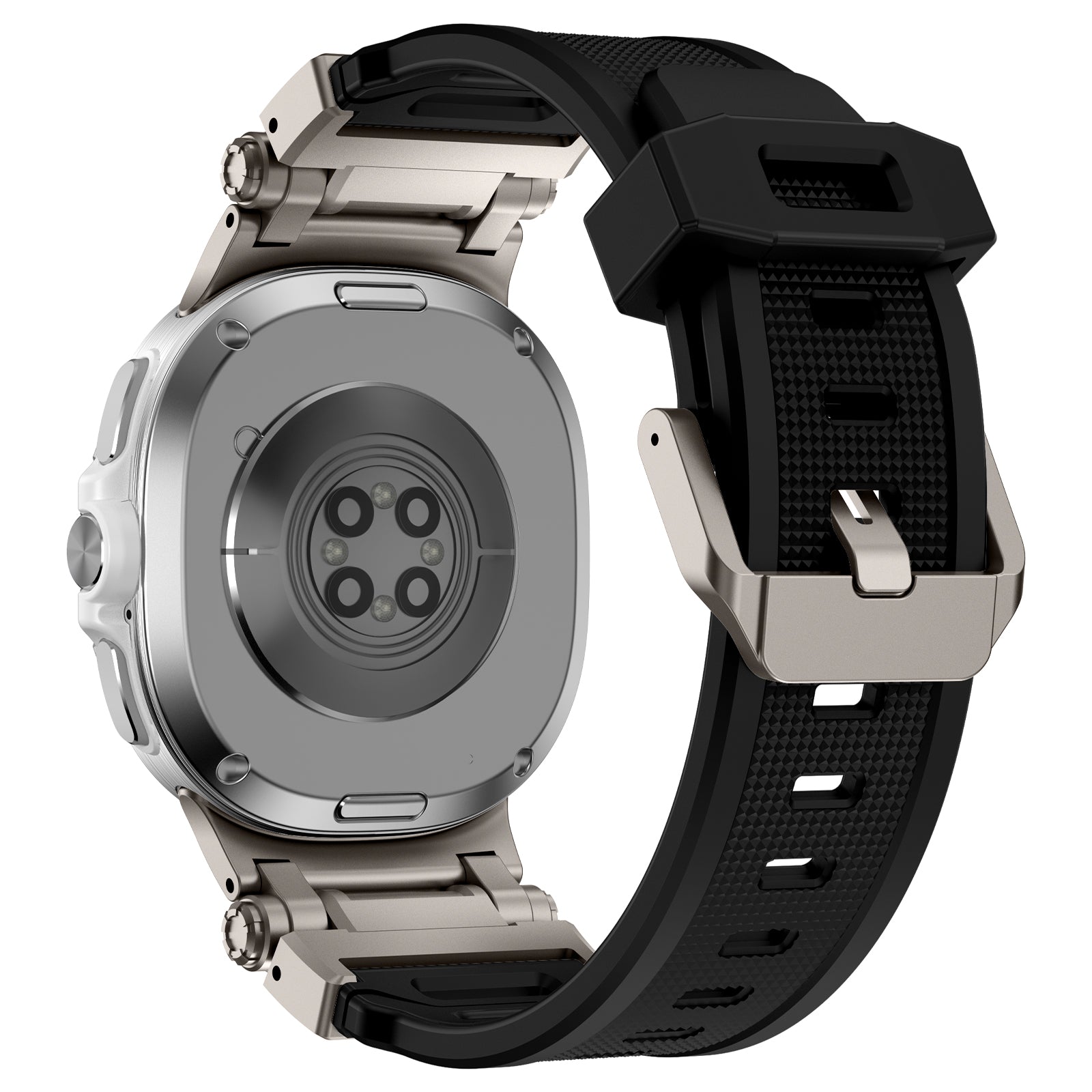 Samsung Galaxy Watch 8 - 44mm 'Explorer' Silicone Strap (Black with Titanium)