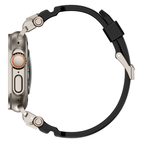 Apple Watch 'Adventurer' Silikonarmband (Schwarz mit Titan)
