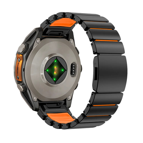 Bandz Garmin Approach S70 - 47mm Titanium Strap 'Hybrid' (Black/Orange)