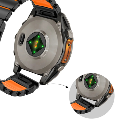 Bandz Garmin Approach S70 - 47mm Titanium Strap 'Hybrid' (Black/Orange)