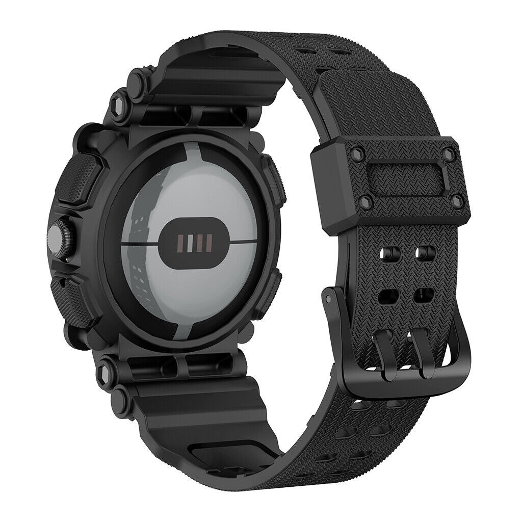 Google Pixel Watch 4 - 41mm TPU Armband mit integrierter Hülle (Schwarz)