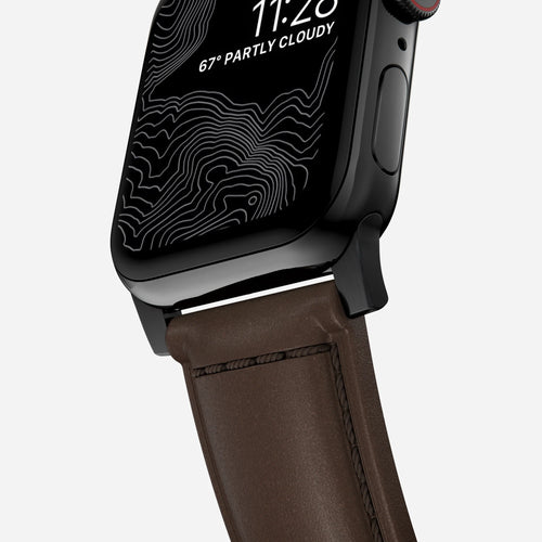 Nomad Traditional Apple Watch Lederarmband (Braun/Schwarz)