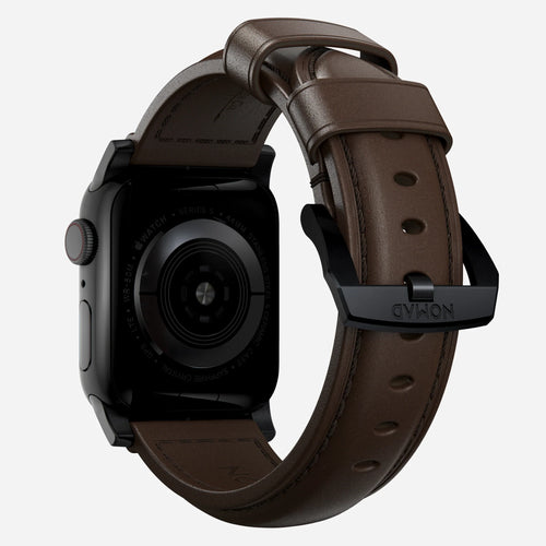 Nomad Traditional Apple Watch Lederarmband (Braun/Schwarz)