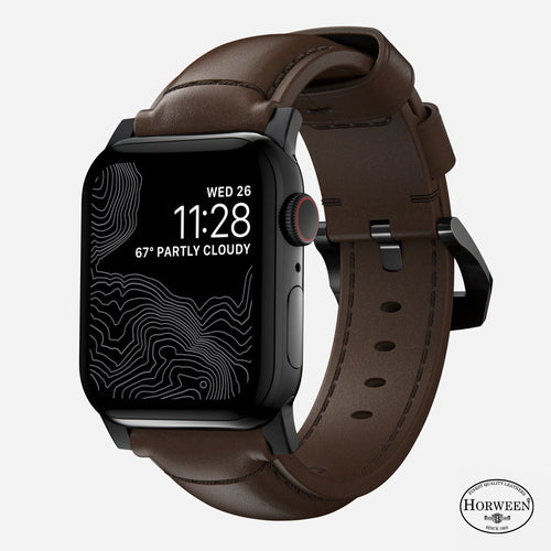 Nomad Traditional Apple Watch Lederarmband (Braun/Schwarz)