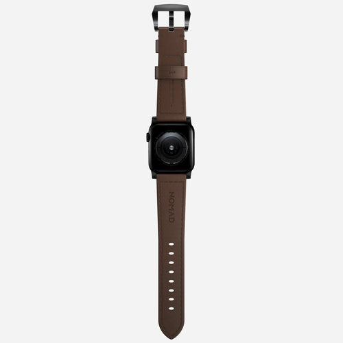 Nomad Traditional Apple Watch Lederarmband (Braun/Schwarz)
