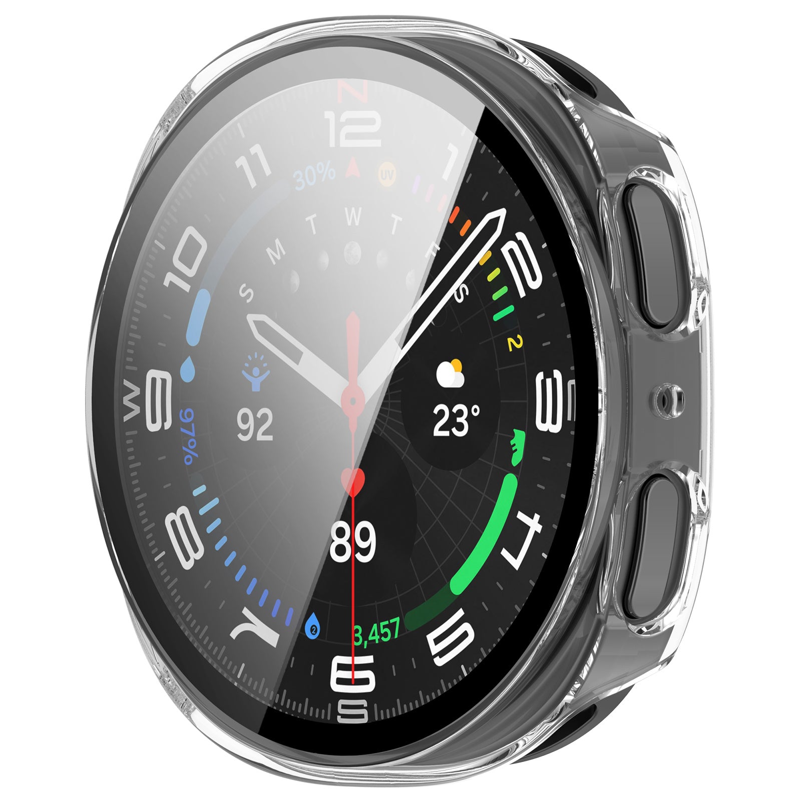 Samsung Galaxy Watch 8 - 44mm Hardcase mit Glas (Transparent)