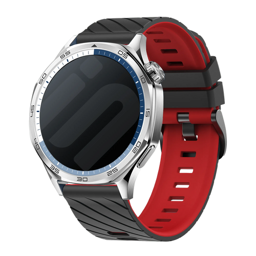 Samsung Galaxy Watch 46mm Twill Sportarmband (Schwarz/Rot)