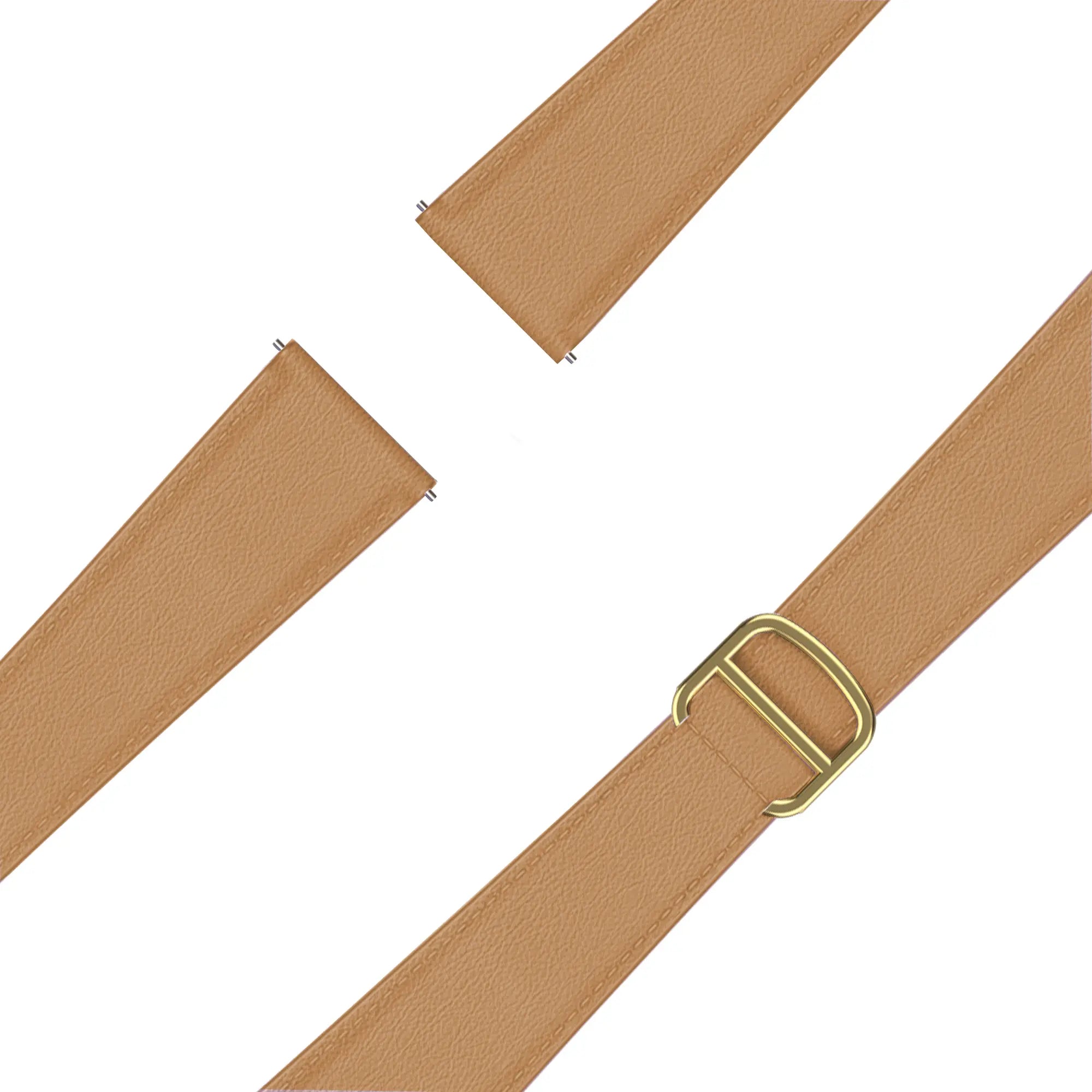 Bandz Amazfit Bip U Lederarmband 'D-Type' (Milk Tea)