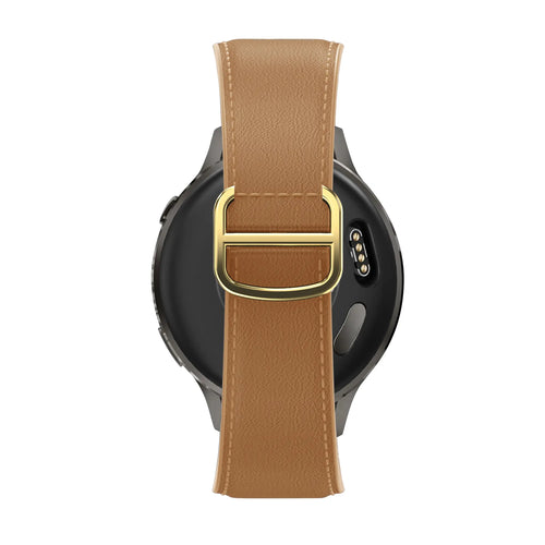Bandz Amazfit Bip U Lederarmband 'D-Type' (Milk Tea)