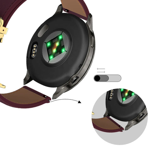 Bandz Amazfit Bip U Leather Strap 'D-Type' (Wine Red)