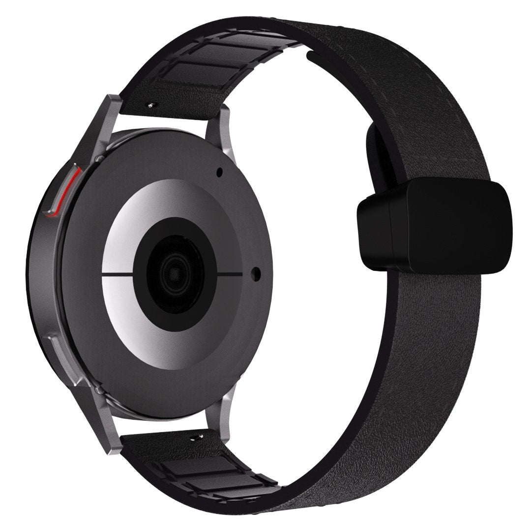 Amazfit Bip 6 Lederarmband mit D-Schnalle (Schwarz)