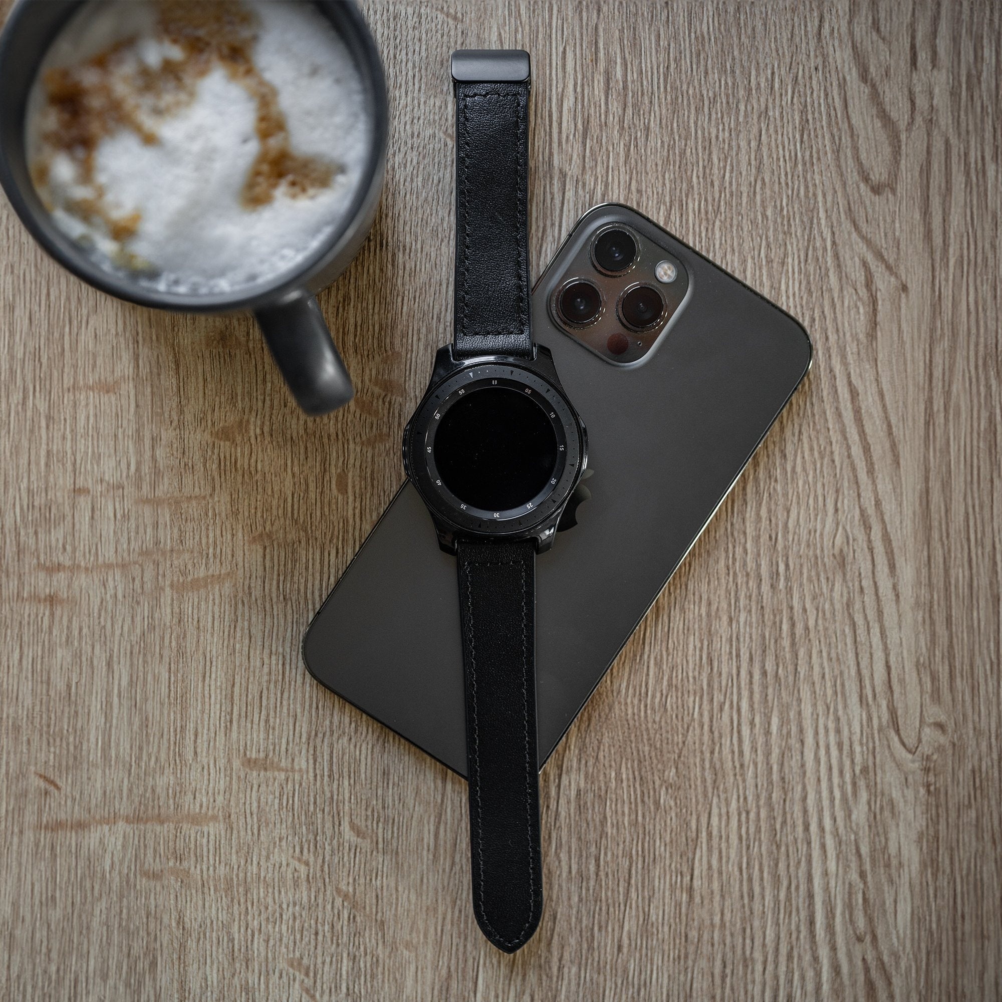 Amazfit Balance 2 Leather Strap with D-Buckle (Black)