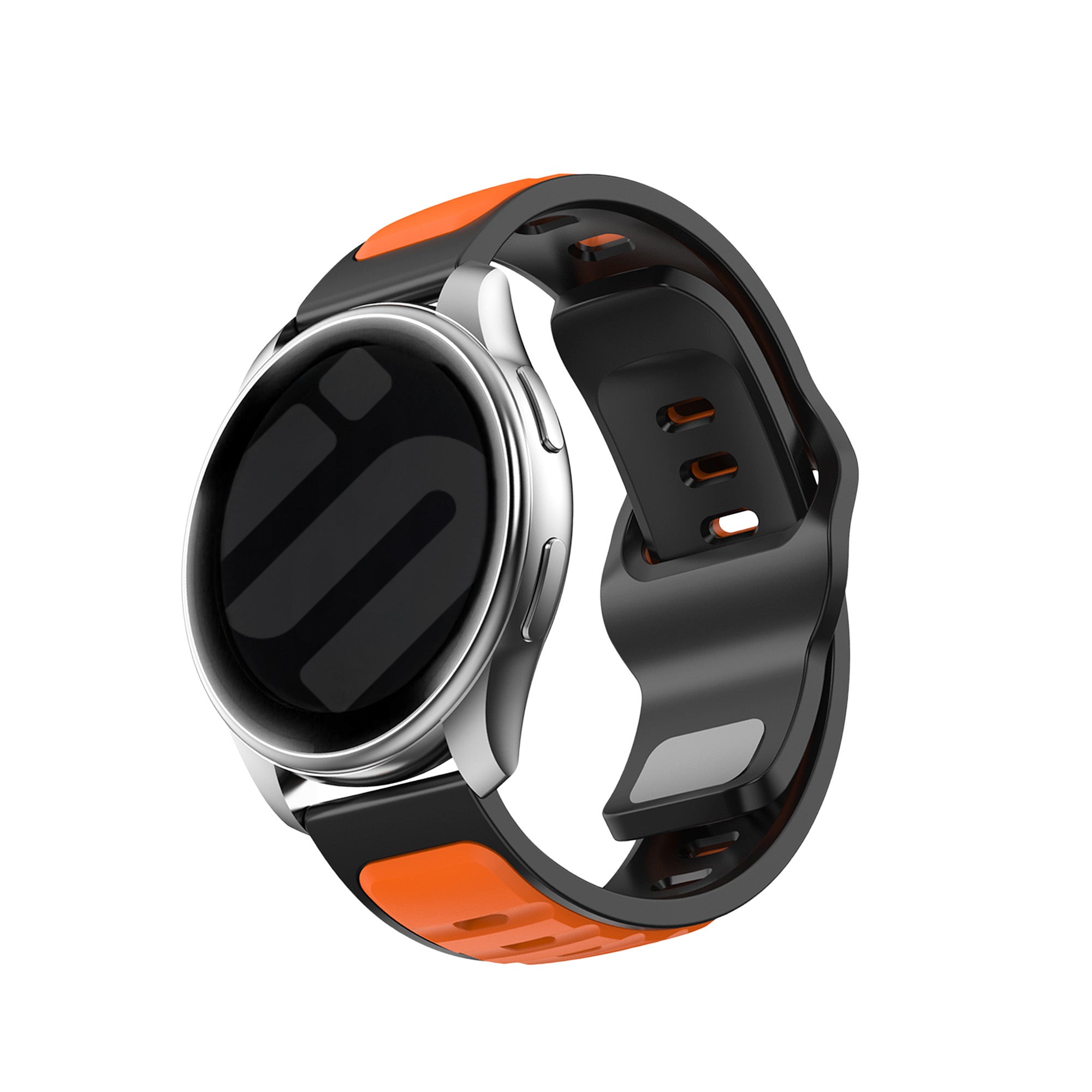 Samsung Galaxy Watch 7 - 44 mm Outdoor -Duo Silikonarmband (orange/schwarz)