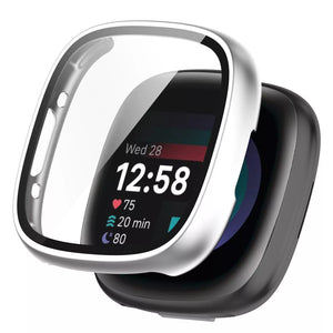 Fitbit Versa 4 / Sense 2 Hartschale mit Glass (Silber)