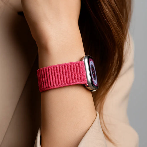 Strap-it Apple Watch Wave Nylonarmband (Wassermelone)