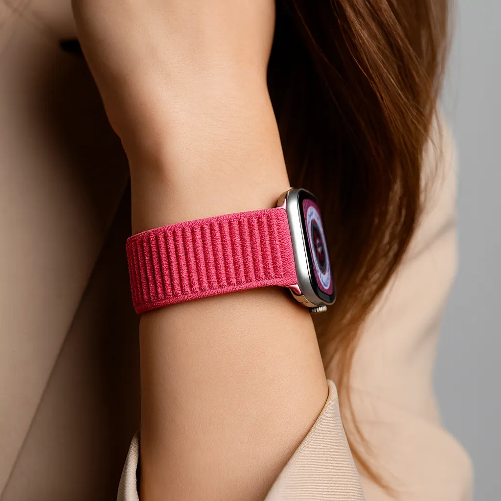 Strap-it Apple Watch Wave Nylonarmband (Wassermelone)