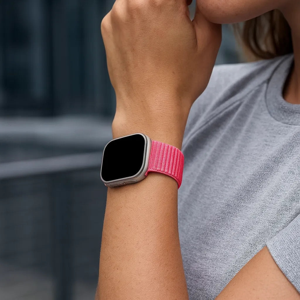 Strap-it Apple Watch Wave Nylonarmband (Wassermelone)