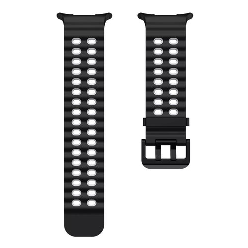 Samsung Galaxy Watch Ultra Wave Silikonarmband (Schwarz/Grau)