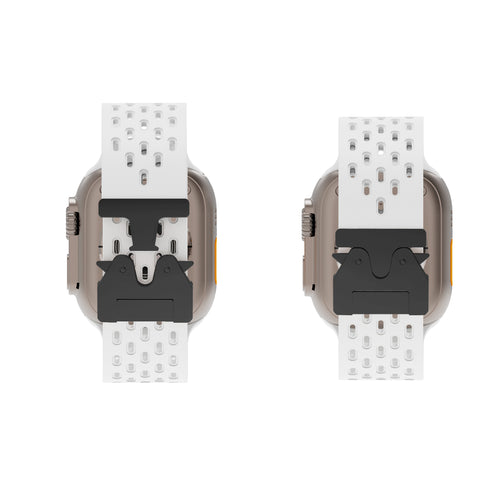 Apple Watch Silikonarmband mit P-Schnalle (Weiß)